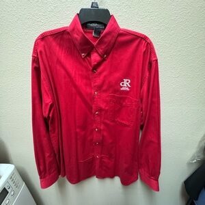 Red Casual Button Down Shirt with Soft Texture